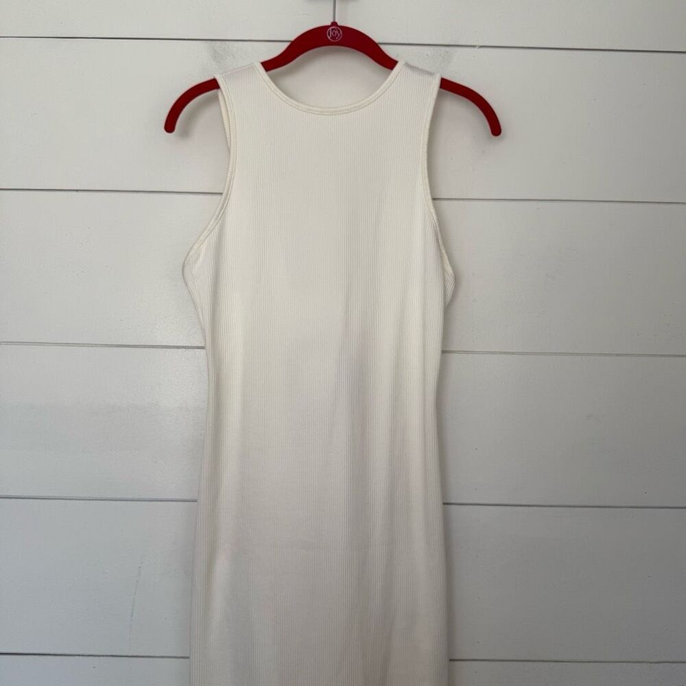 H&M Women’s Medium White Ribbed Midi Dress New